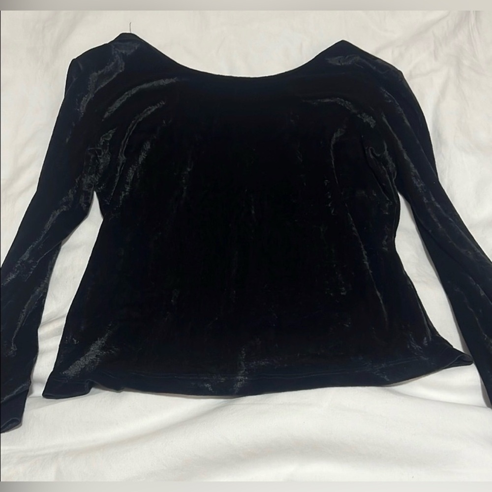 FILATI Vintage S*E*X*Y 90s Fitted Black Velvet Top, Small, EUC